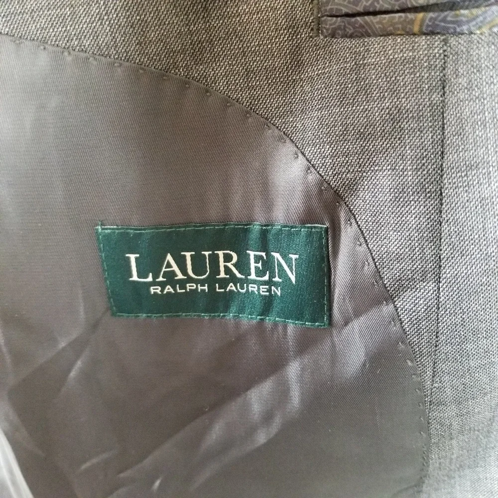 Lauren Ralph Lauren Blazer Men 54L Charcoal Grey 100% Wool Stretch Jacket